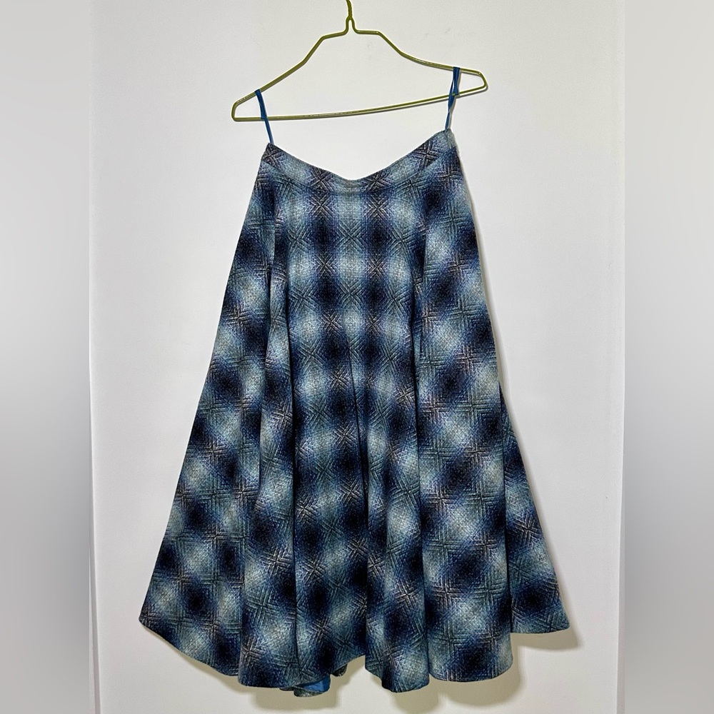 Carolina Herrera Blue and Black Maxi Skirt